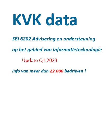 KVK data SBI code 6202 Advisering en ondersteuning op het gebied van informatietechnologie - 2023 Q1